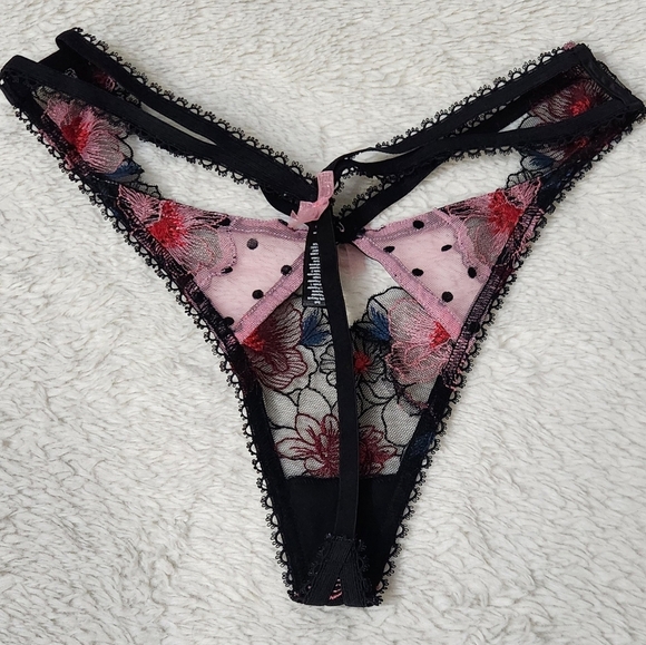 New!For Love and Lemons Zinnia Embroidered Thong Panty - Picture 9 of 12